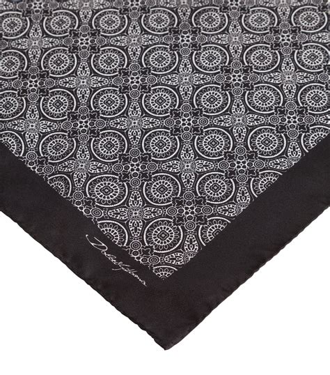 dolce gabbana pocket square|Silk pocket square in Black for Men.